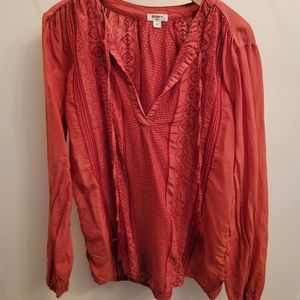 Dylan tone on tone embroidered tunic top large